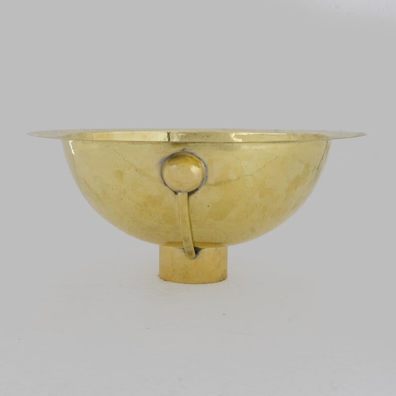 Moroccan Golden Brass Hammered Sink - Handmade Round Drop-in Sink