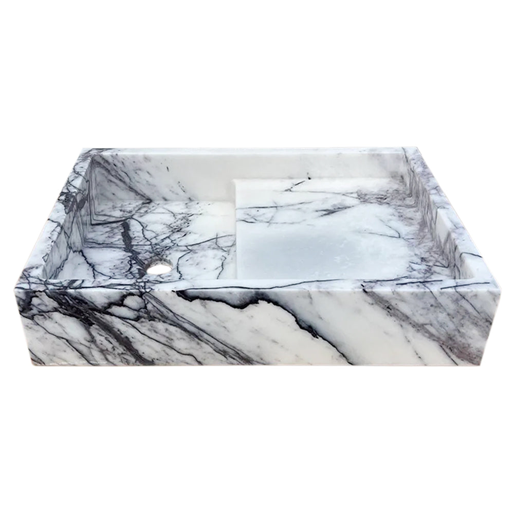 New York Marble Wall-mount Bathroom Sink Polished (W)16" (L)24" (H)5" front view