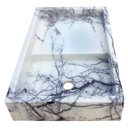 New York Marble Wall-mount Bathroom Sink Polished (W)16" (L)24" (H)5" side view