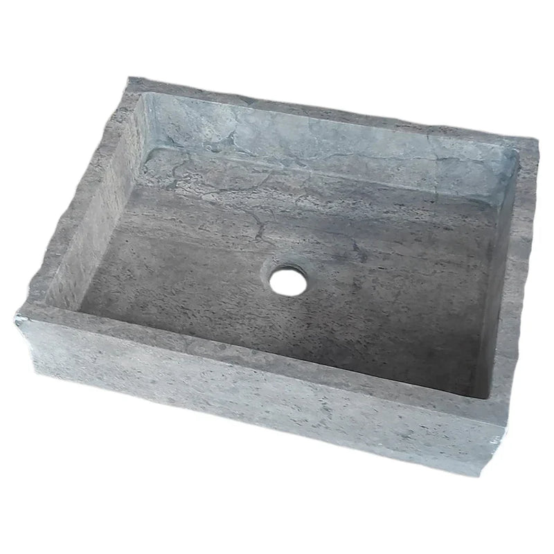 Silver Travertine Wall-mount Bathroom Sink Split-face Outside (W)16" (W)20" (H)5"