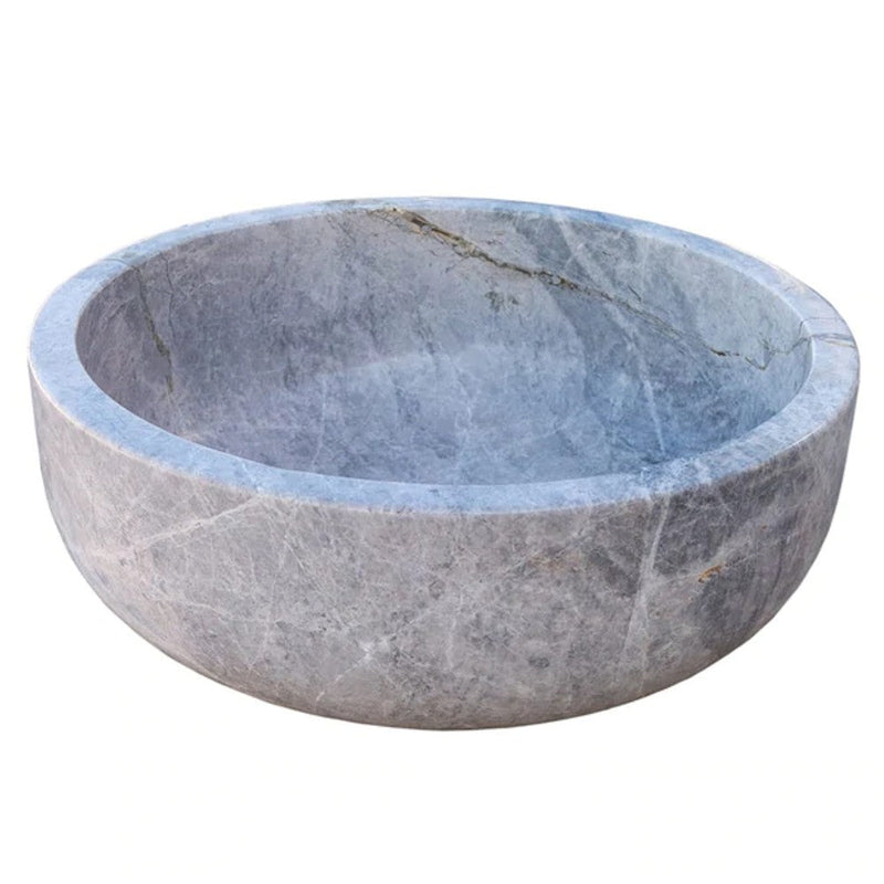 Natural Stone Sirius Silver Marble Vessel Sink Polished (D)16" (H)6"