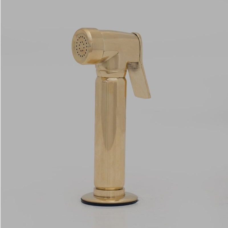 Solid Brass Kitchen Hand Sprayer. Unlacquered Brass Kitchen Sink Side Sprayer