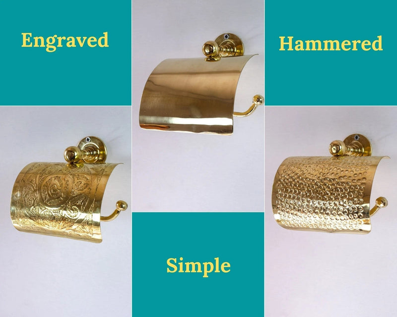 Solid Brass Toilet Paper Holder, Handcrafted Powder Room Roll Holder