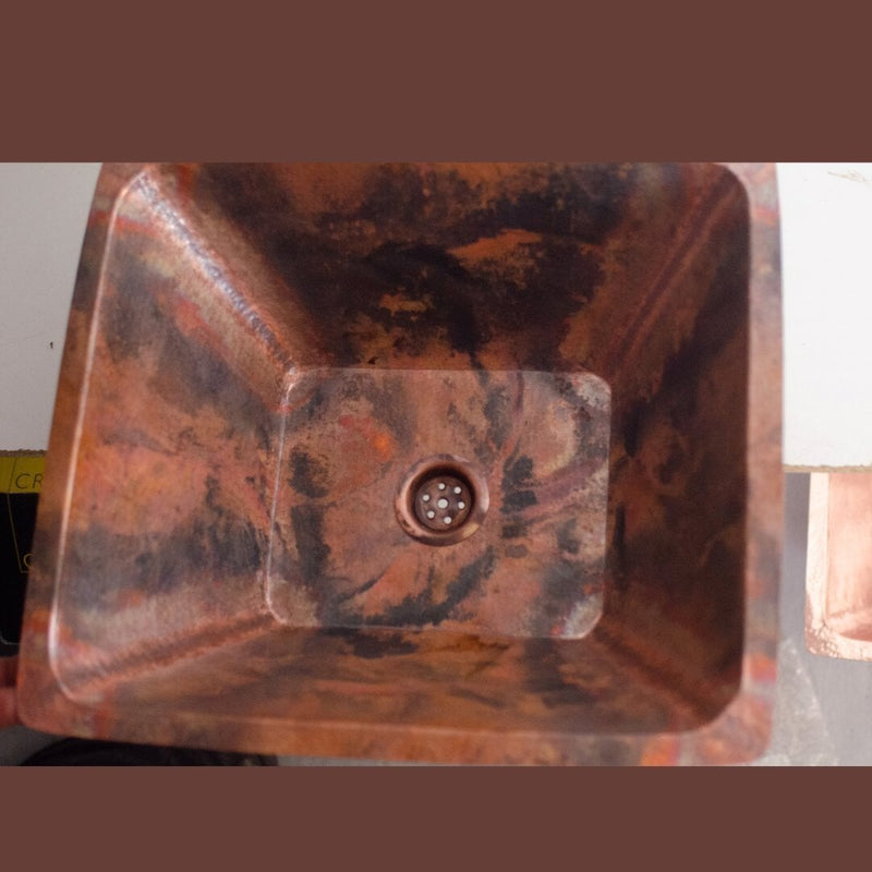 Solid Copper Hand Hammered Kitchen Sink, Raw Finish