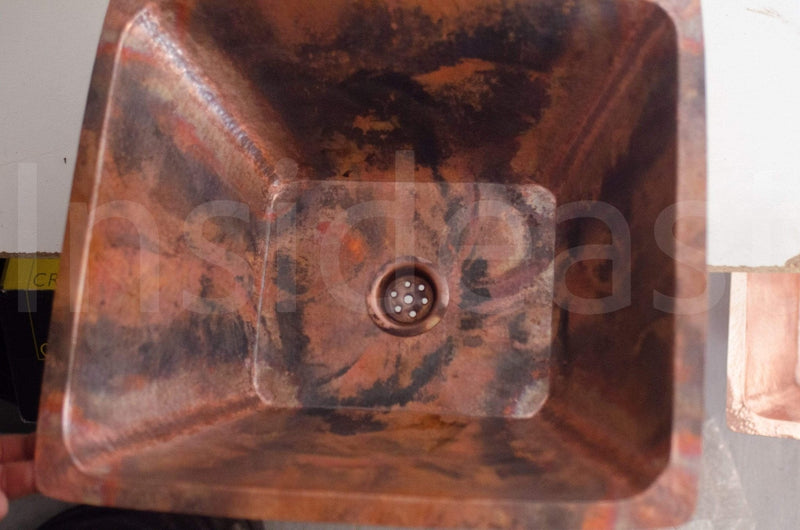 Solid Copper Hand Hammered Kitchen Sink, Raw Finish