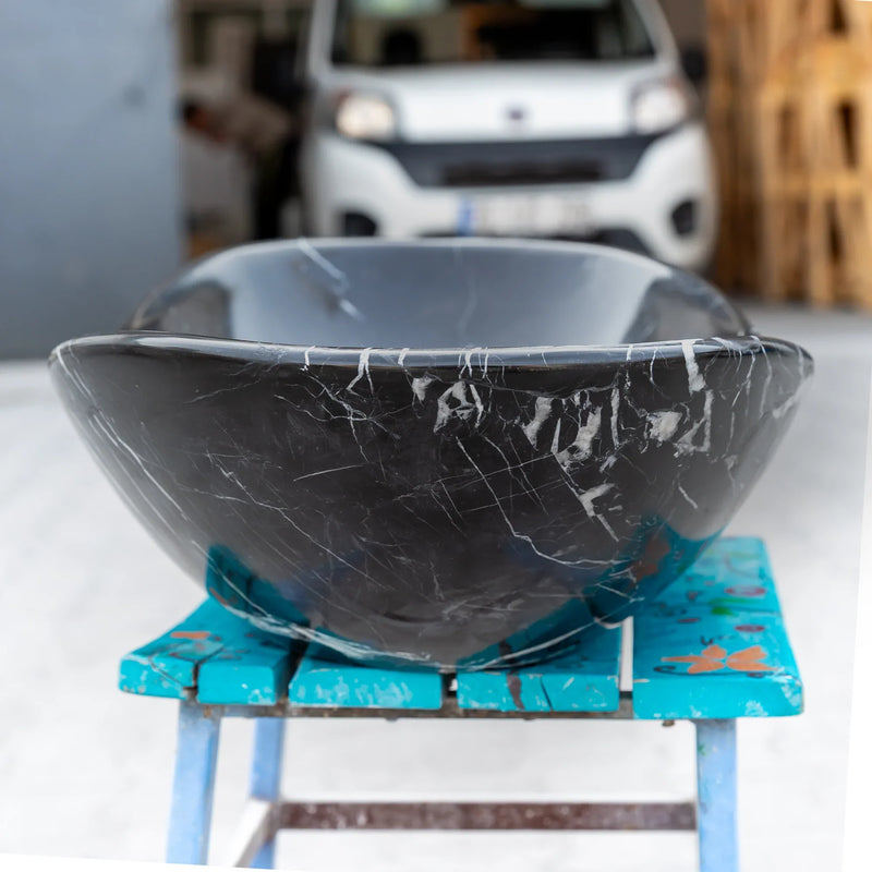 Toros Black Marble Above Vanity Gondola Design Bathroom Sink