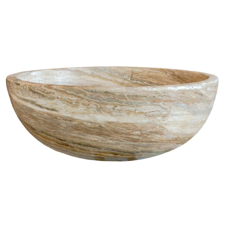 traonyx travertine onyx natural stone marble vessel sink size (D)16" (H)6" SKU-NTRVS32 product shot front view