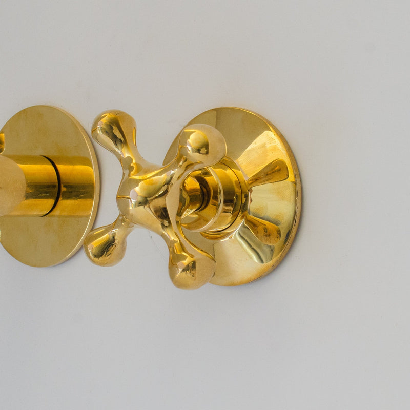 Unlacquered Brass Faucet- Wall Mount Bathroom Sink Faucet