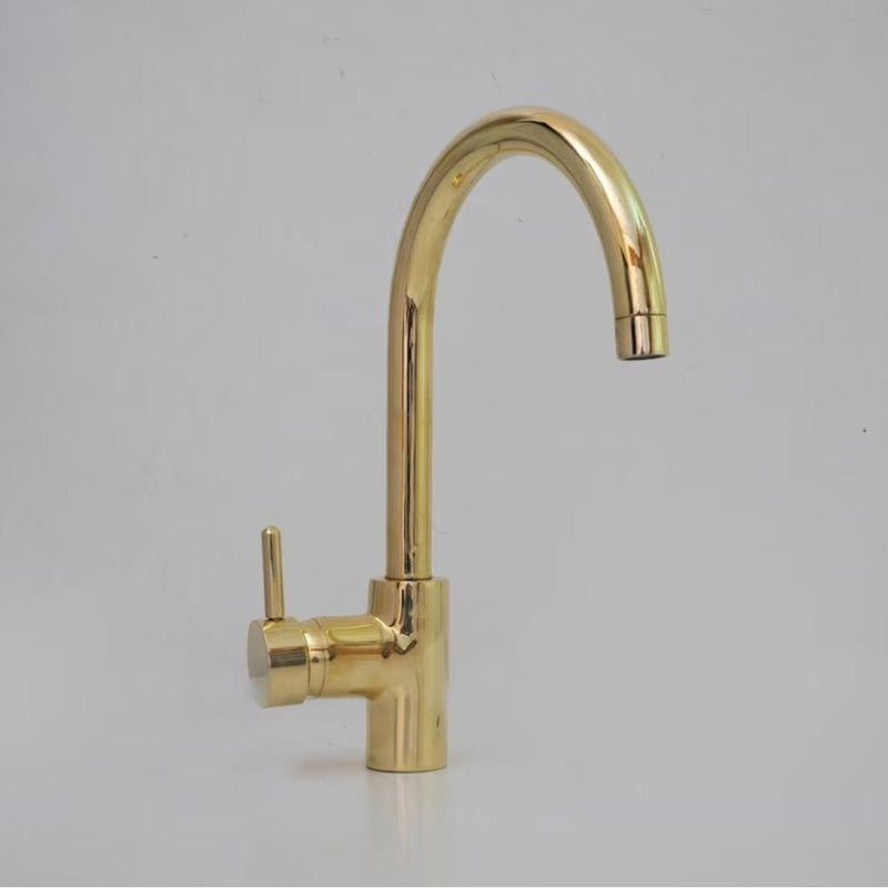 Unlacquered Brass Prep Sink Faucet, Single Hole Gold Faucet, Single Handle Faucet