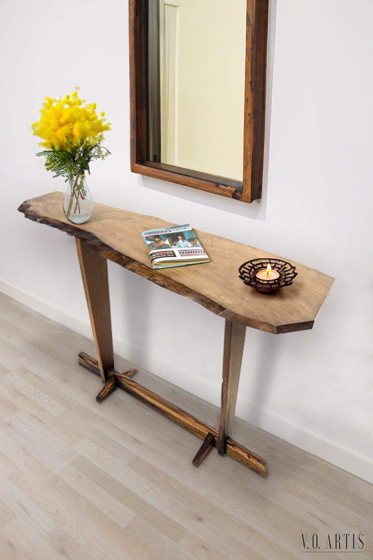 Special Design Hand Made 100% Walnut Console - (W)17.8" (L)51.5" (H)29.5"