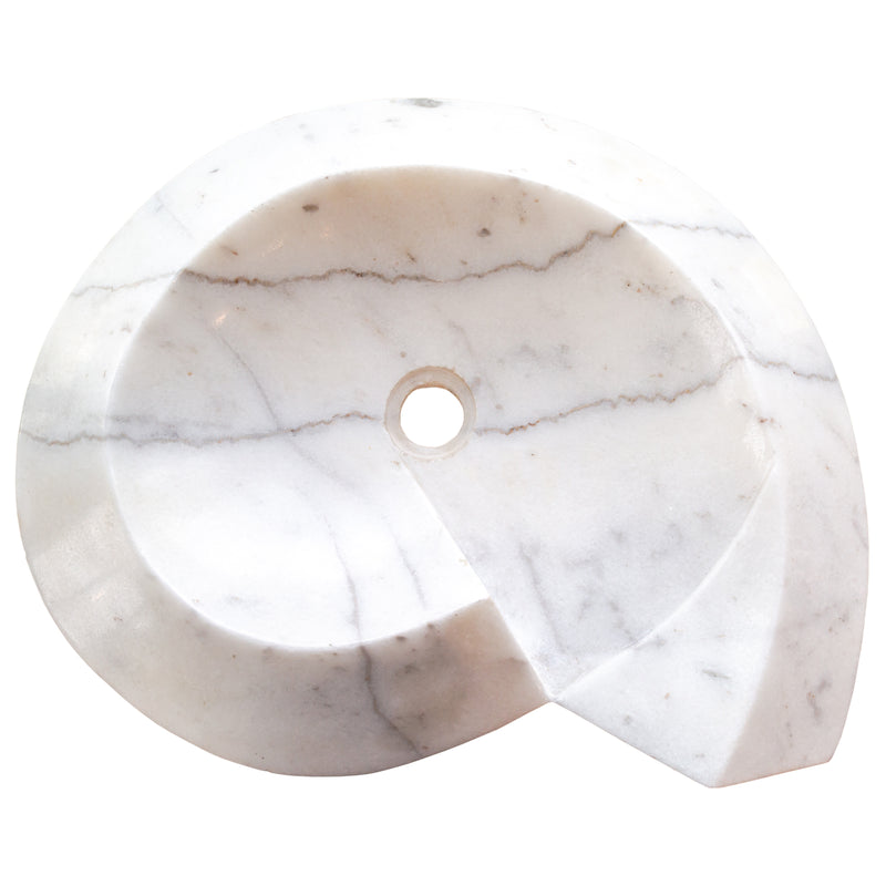 Gobek Carrara Marble Helix Shape Stone Sink Polished