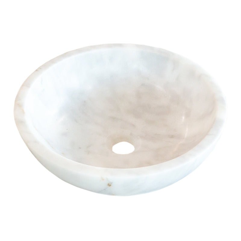 Gobek Carrara White Natural Stone Marble Vessel Sink Polished