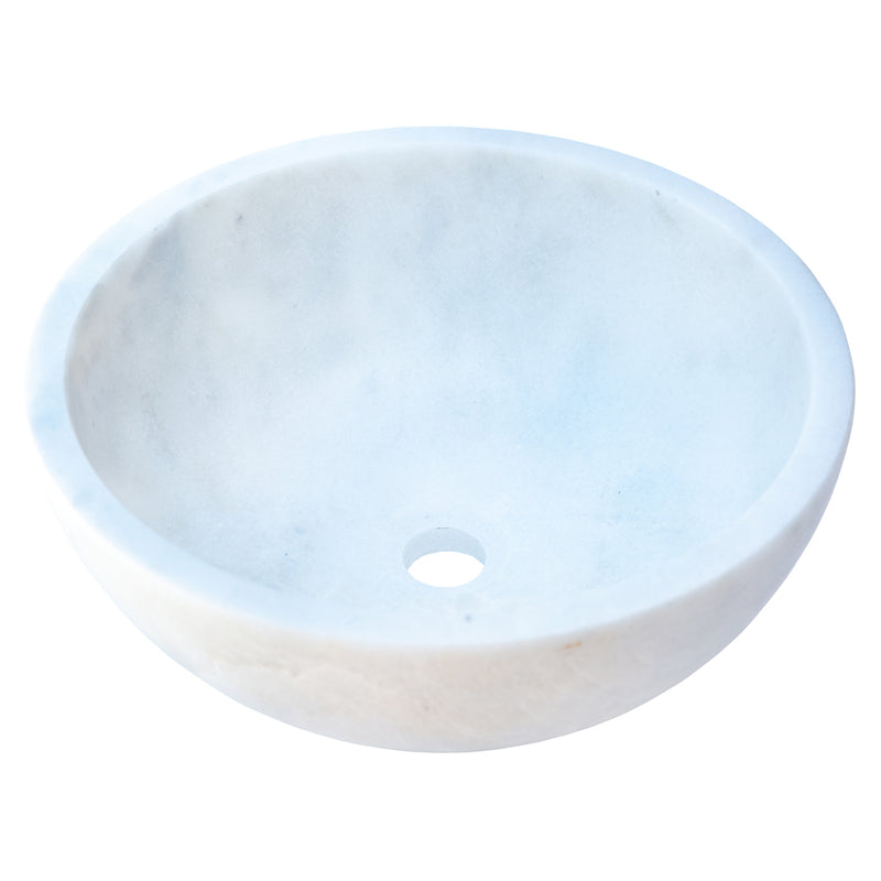 Gobek Carrara White Natural Stone Marble Vessel Sink