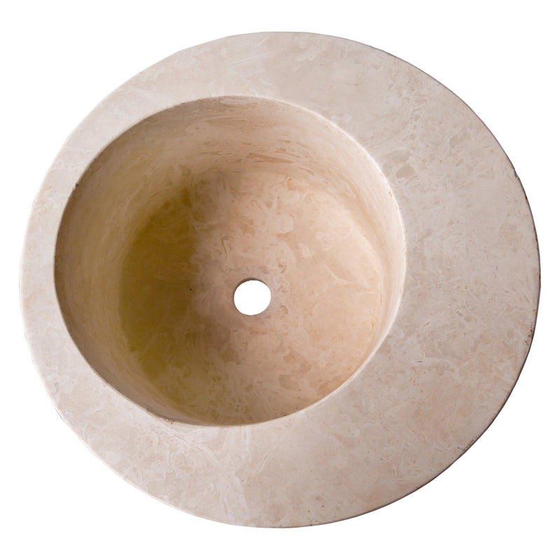 Natural Stone Light Beige Travertine Round Sink Honed