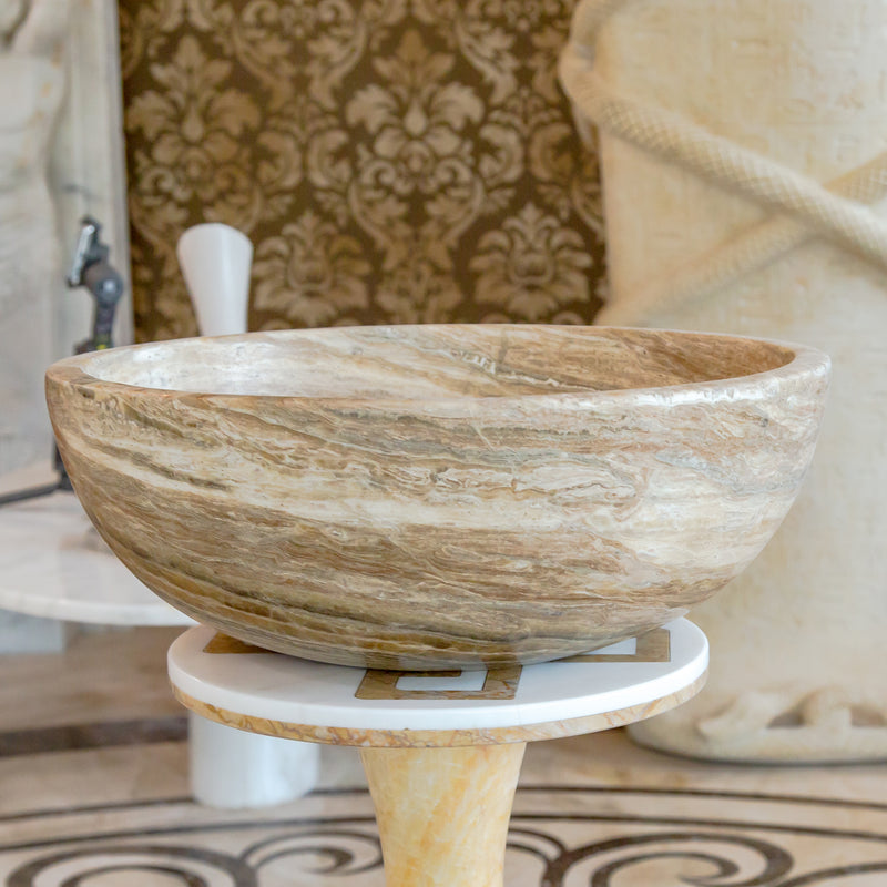 Gobek Traonyx Travertine Onyx Natural Stone Vessel Sink