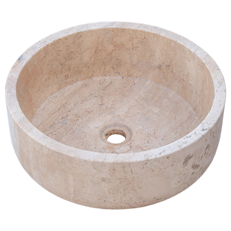 Gobek Natural Stone Beige Travertine Vessel Sink Honed