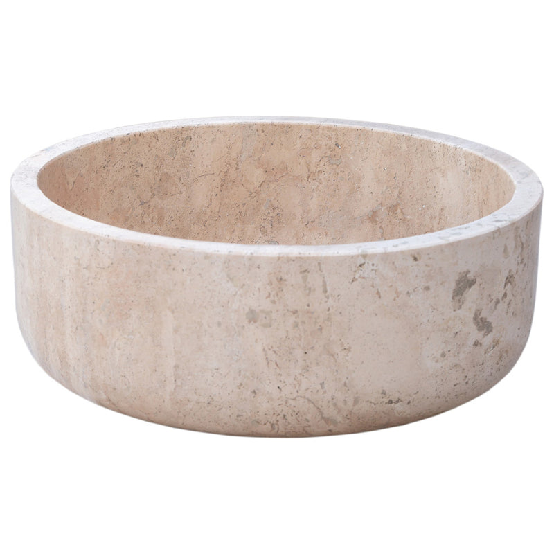 Gobek Natural Stone Beige Travertine Vessel Sink Honed