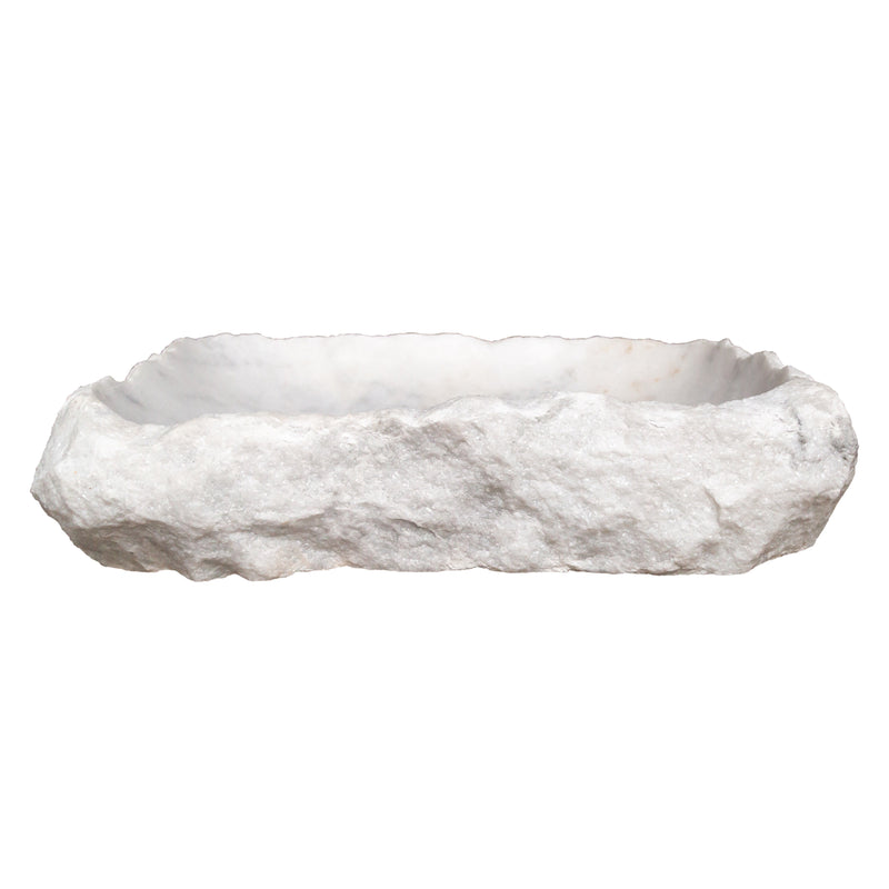 Gobek Carrara Marble Rustic Natural Stone Vessel Sink