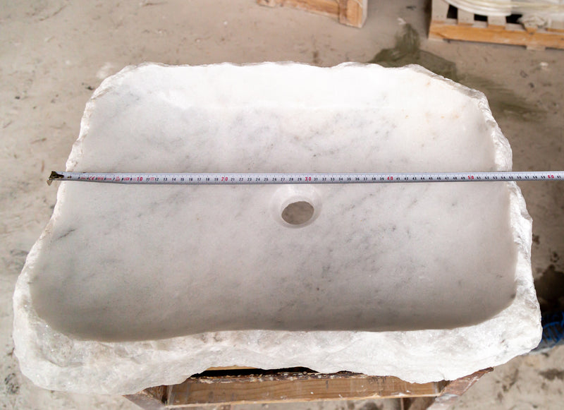 Gobek Carrara Marble Rustic Natural Stone Vessel Sink