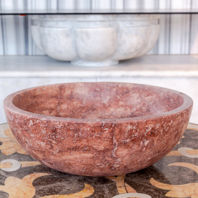 Gobek Red Travertine Natural Stone Vessel Sink Honed/Matte