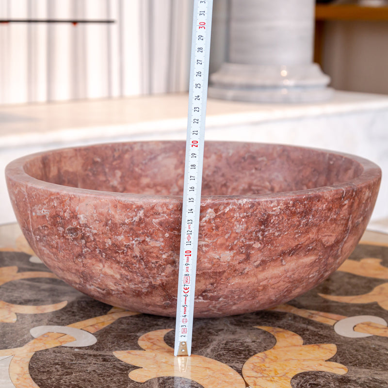 Gobek Red Travertine Natural Stone Vessel Sink Honed/Matte