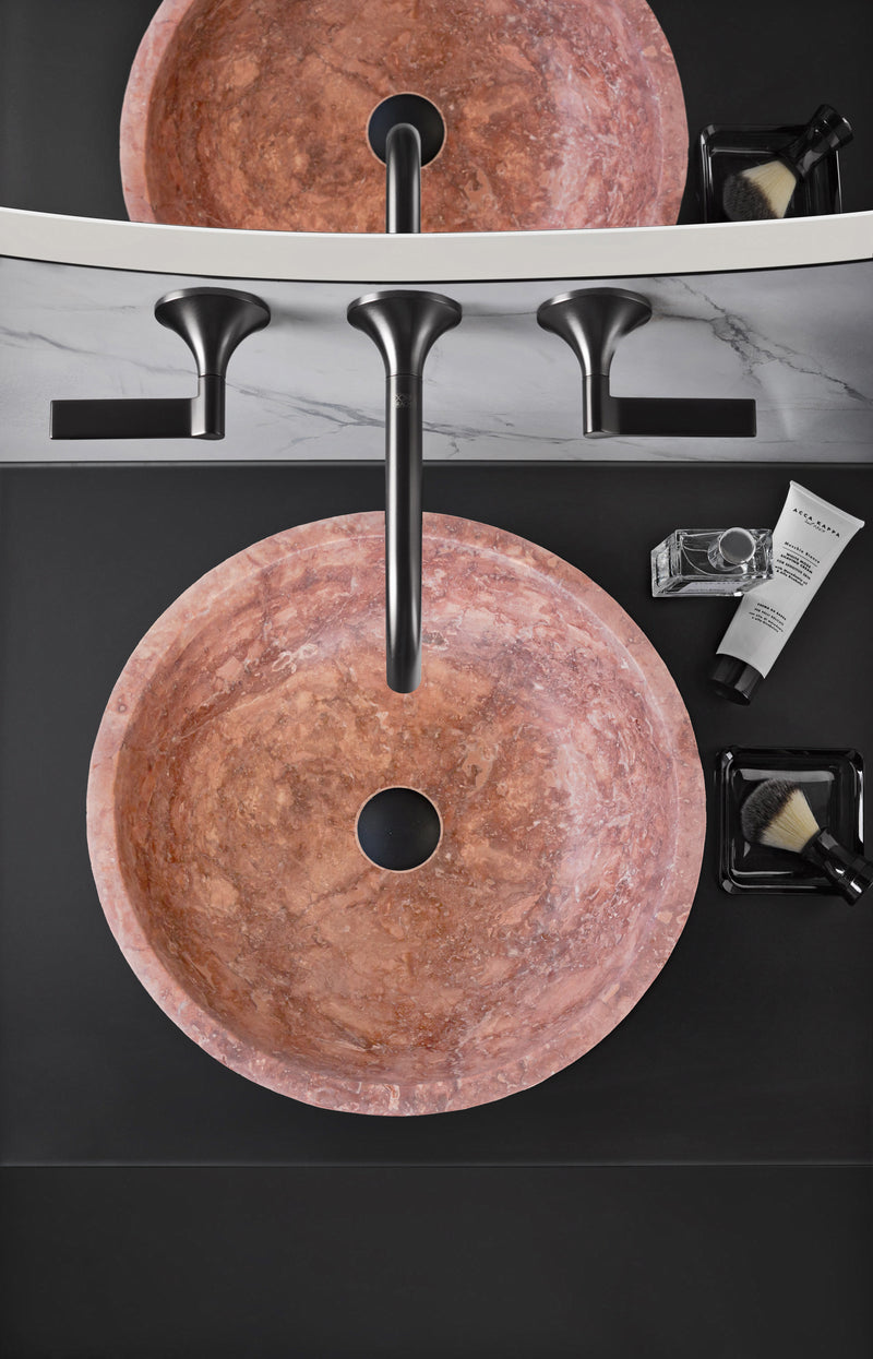 Gobek Red Travertine Natural Stone Vessel Sink Honed/Matte