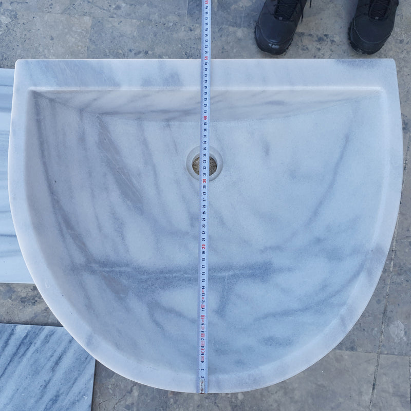 Gobek Natural Stone Carrara White Marble Wall-Mount Marble Polished