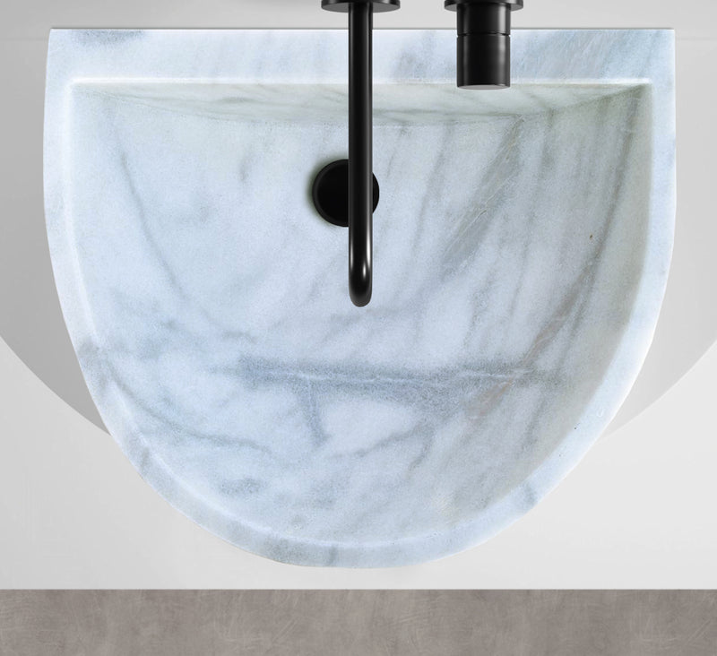 Gobek Natural Stone Carrara White Marble Wall-Mount Marble Polished