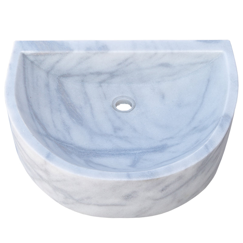 Gobek Natural Stone Carrara White Marble Wall-Mount Marble Polished