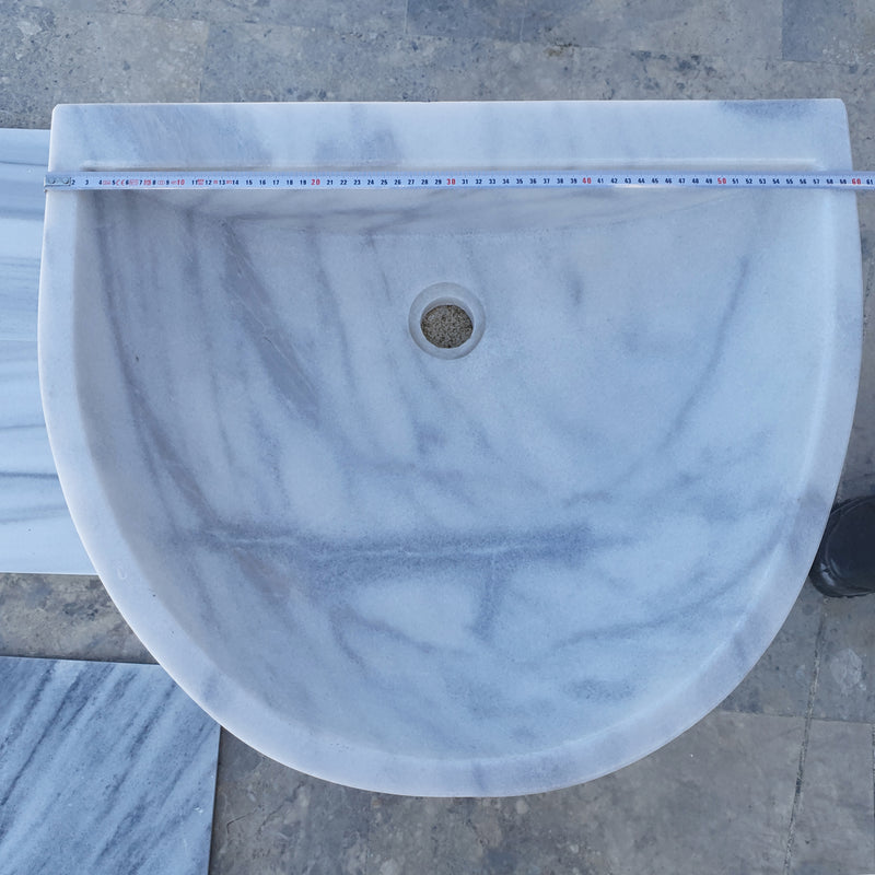 Gobek Natural Stone Carrara White Marble Wall-Mount Marble Polished