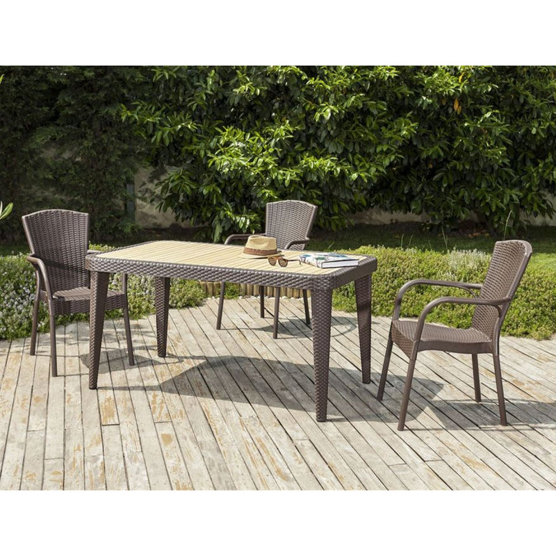 Osaka Royal 6 Seats Rattan Glass Garden Dining Set