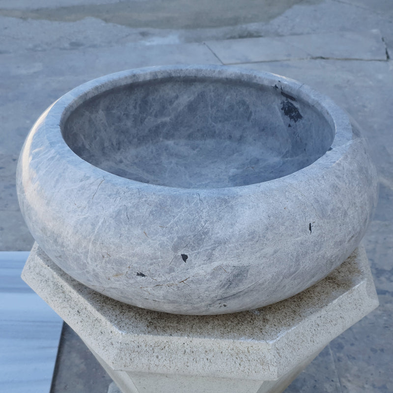 Gobek Sirius Silver Marble Natural Stone Vessel Sink