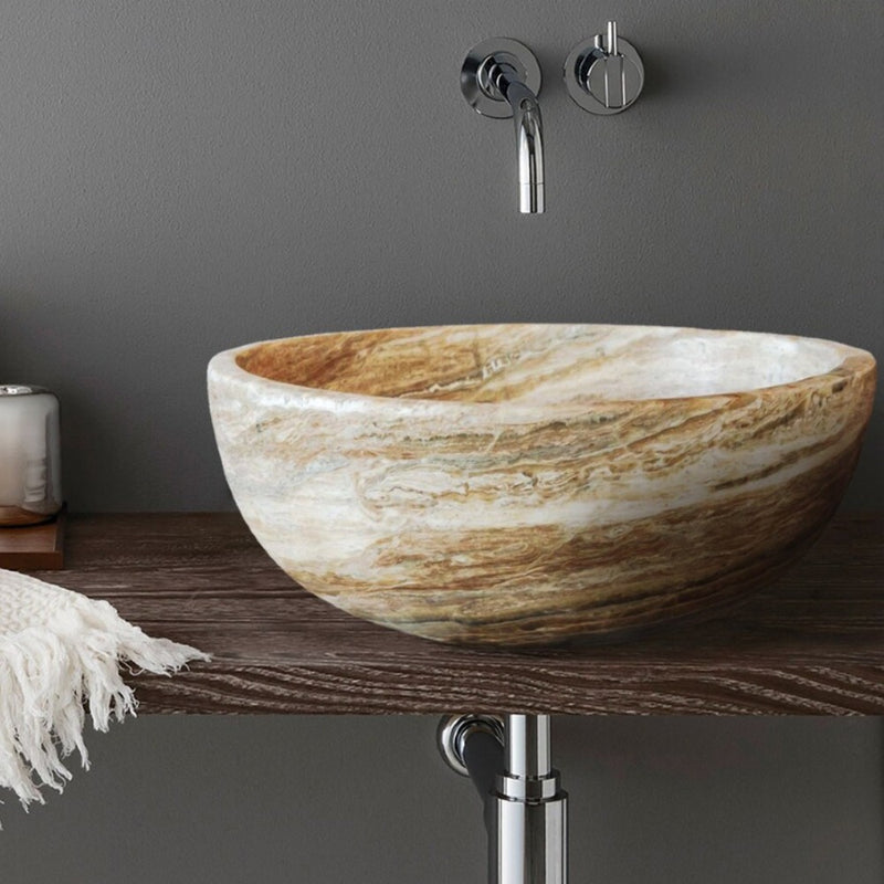 Gobek Traonyx Travertine Onyx Natural Stone Vessel Sink